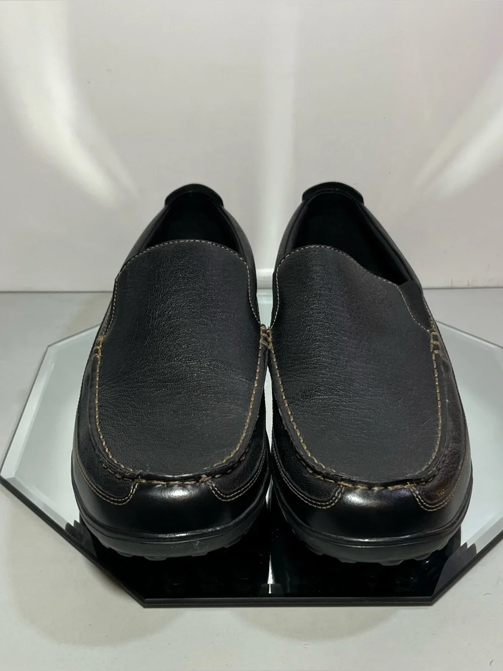 Men’s Cole Haan Tucker Venetian Leather Loafer Driving Moc Shoes, 13 Wide, Black